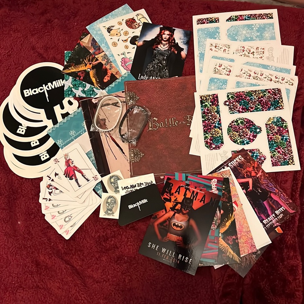 Blackmilk Clothing “Vintage” add-ons💙 Lookbooks, postcards, tattoos, stickers!